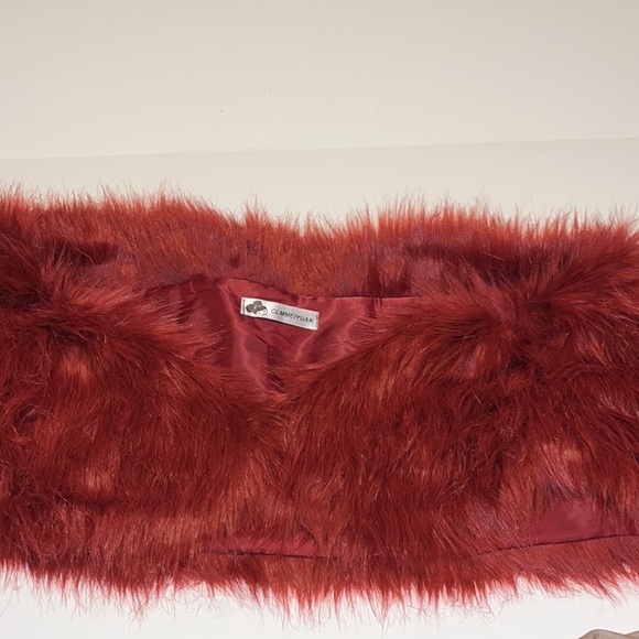 Fun Burgundy Faux Fur by Clmmeiyuan - Picture 9 of 12